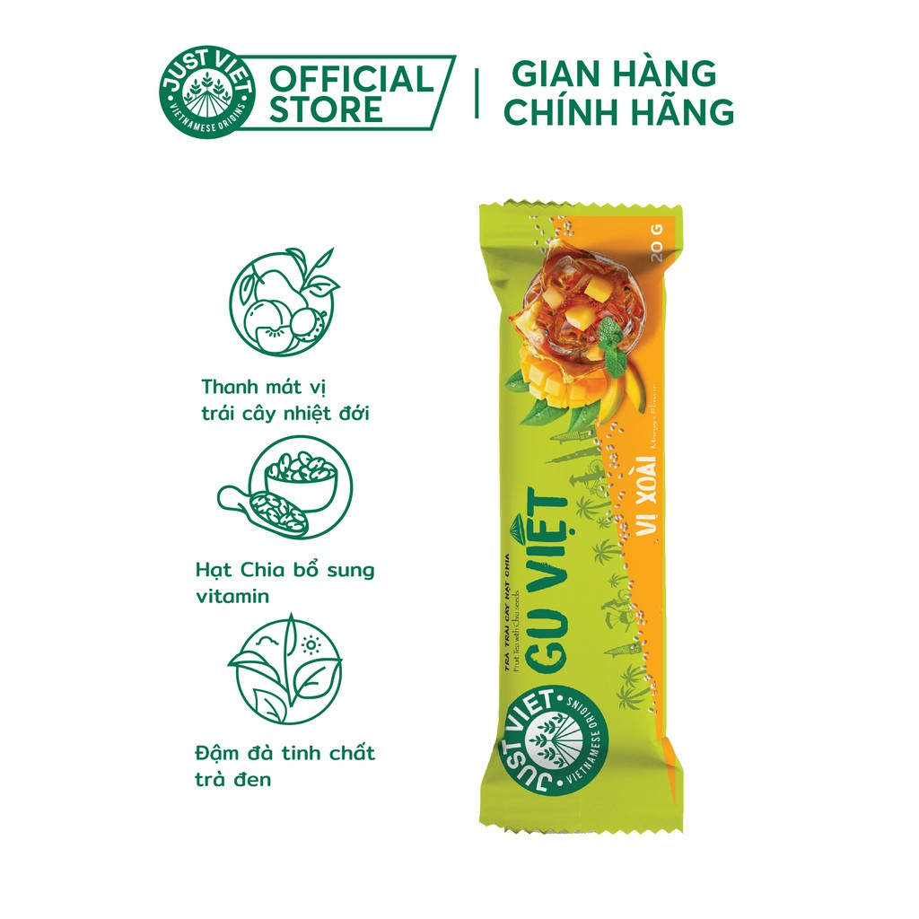 Trà Trái Cây Hạt Chia Just Viet - Vị Xoài - Gói 20g | BigBuy360 - bigbuy360.vn