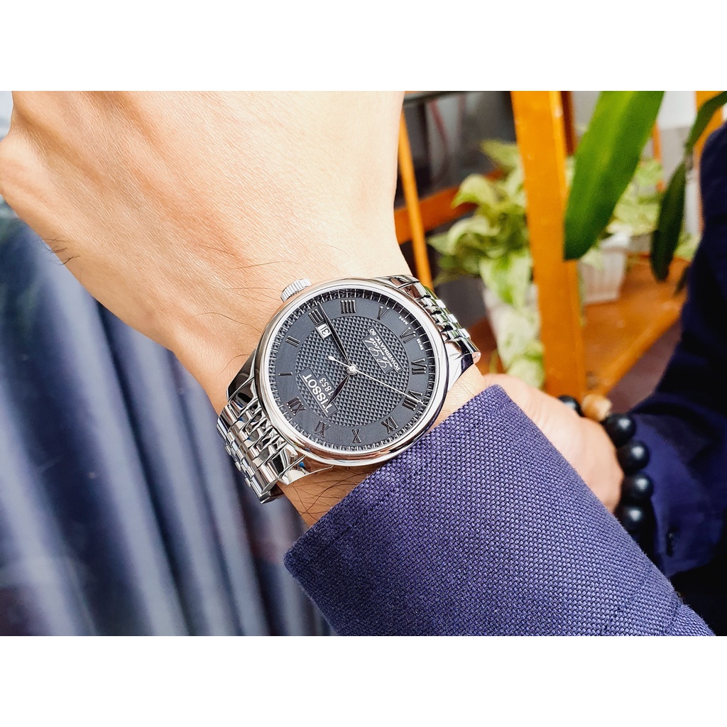 Đồng hồ Nam chính hãng Tissot 1853 Le Locle Powermatic 80 T006.407.11.053.00 Size 39,Lịch-Máy cơ-Dây kim loại cao cấp