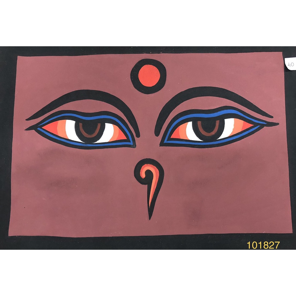 Tranh Mandala [Kim Cương Hỷ Lạc] Hình Mắt Phật Vẽ Tay Nepal