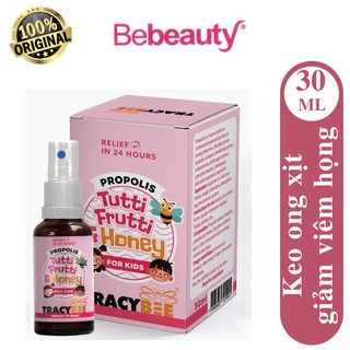 Keo Ong Xịt Giảm Viêm Họng Vị Trái Cây Cho Bé Từ 1 Tuổi Propolis Tutti Frutti & Honey Tracybee 30ml