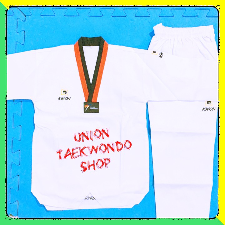 Áo Quần Võ Taekwondo KWON BASIC Cổ Đỏ Đen x UnionTaekwondoSHOP dobok