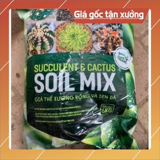 Giá thể đất trồng sen đá xương rồng cao cấp Soil Mix 6kg