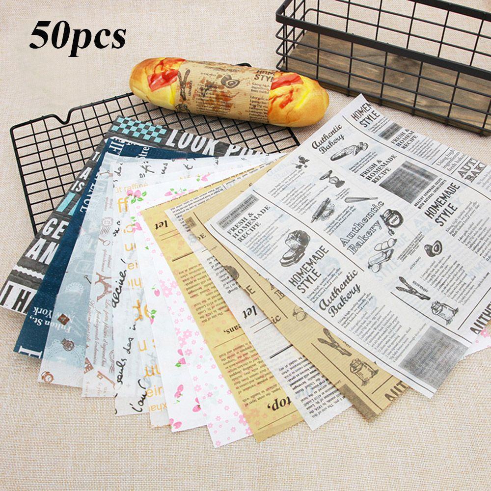 Bộ 50 Giấy Sáp Chống Thấm Nước Chống Dầu Mỡ Chất Lượng Cao