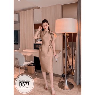 Bigsize Đầm nơ vai D577