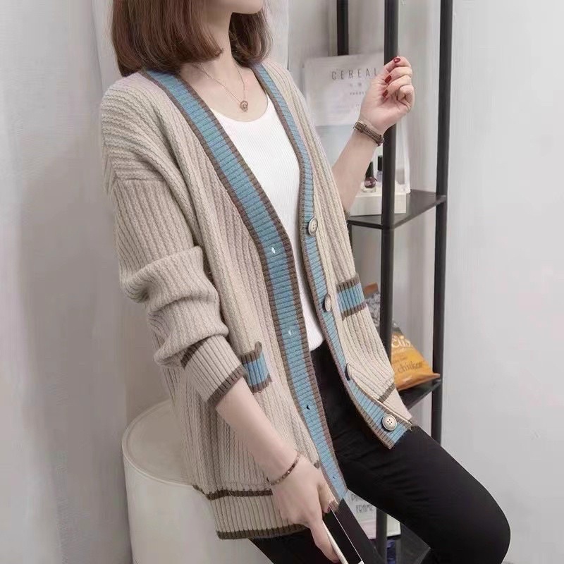 Áo Bầu choàng cardigan dáng dài Chất dày dặnmàu siêu xinhkiểu dáng xuông-phong cách Hàn Quốc freesize