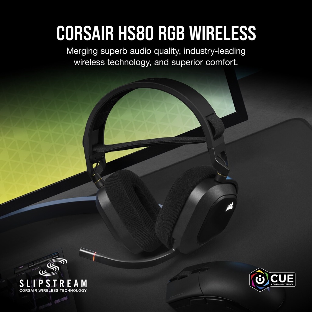 Tai nghe Corsair HS80 RGB Wireless - Chính Hãng - Mới 100% Bảo Hành 24 Tháng