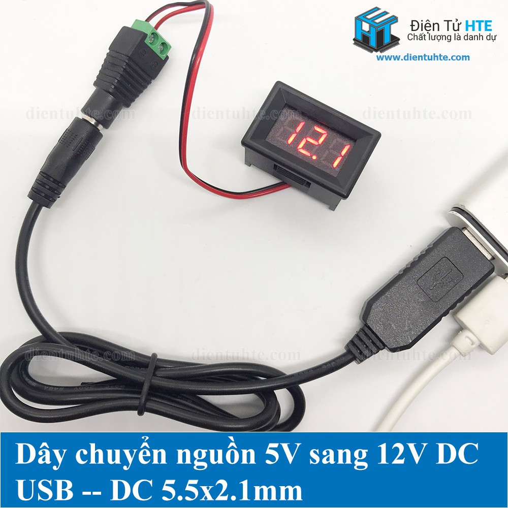 Cáp chuyển đổi nguồn USB 5V sang 9V/12V [HTE Quy Nhơn CN2]
