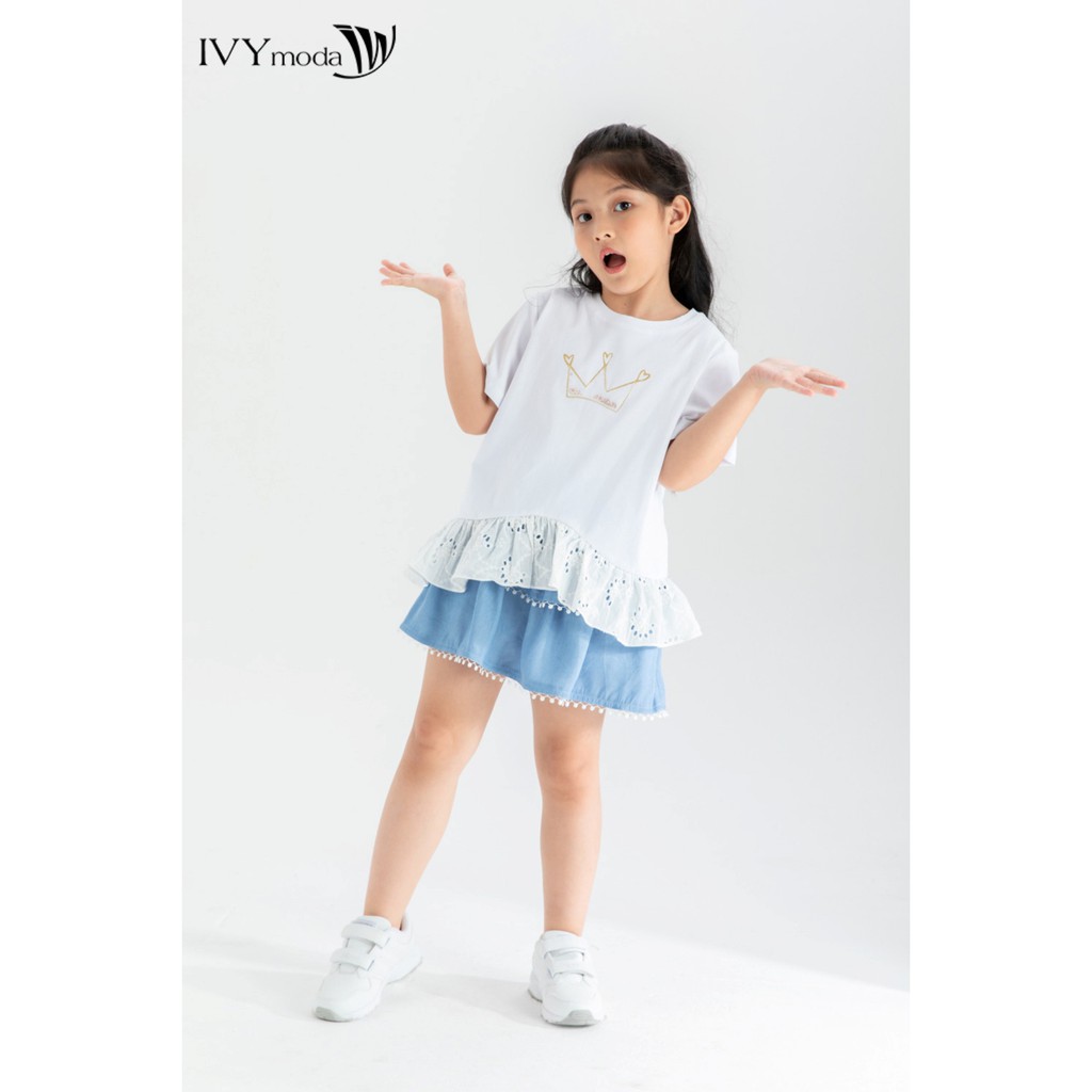 Áo thun vương miện bé gái IVY moda MS 57G1260