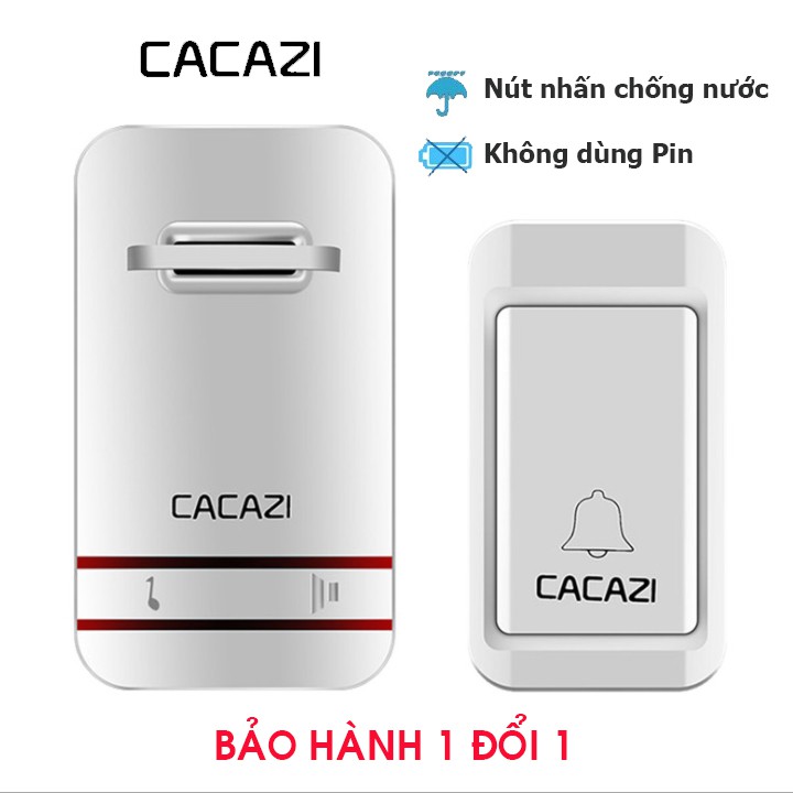 (1 ĐỔI 1 TRONG 1 THÁNG) Chuông cửa không dây Cacazi chống nước không dùng pin