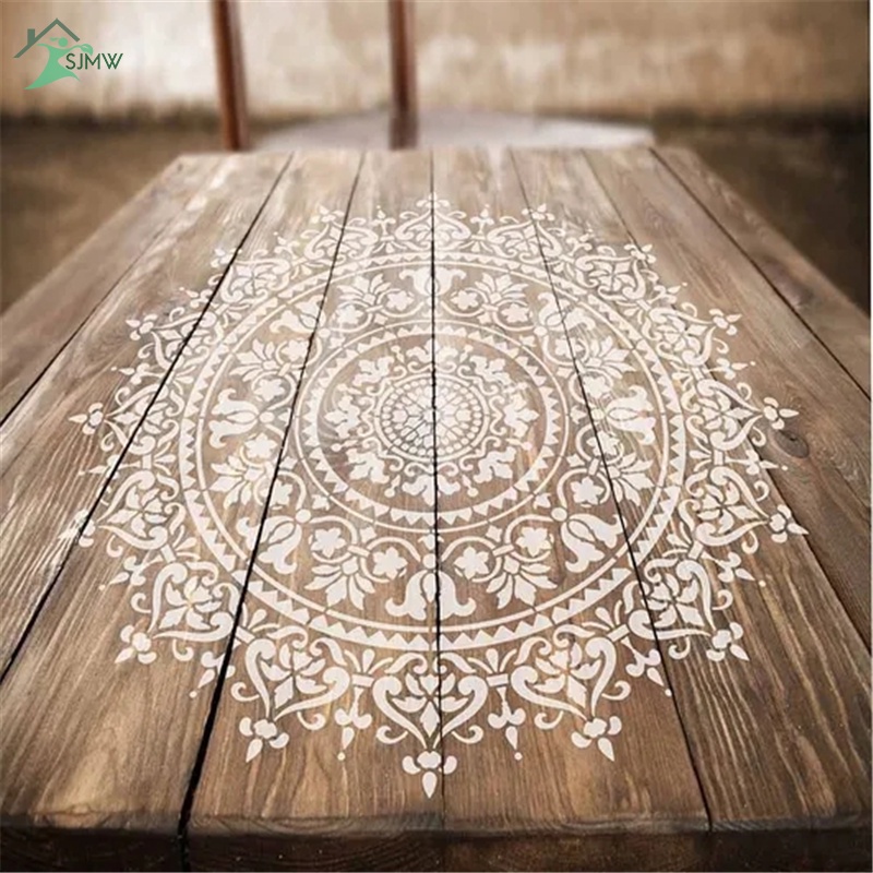 Khuôn Mẫu Hoa Văn Mandala Xoay Được Có Thể Tái Sử Dụng Vẽ Trang Trí Tường/Sàn Nhà/Sàn Nhà