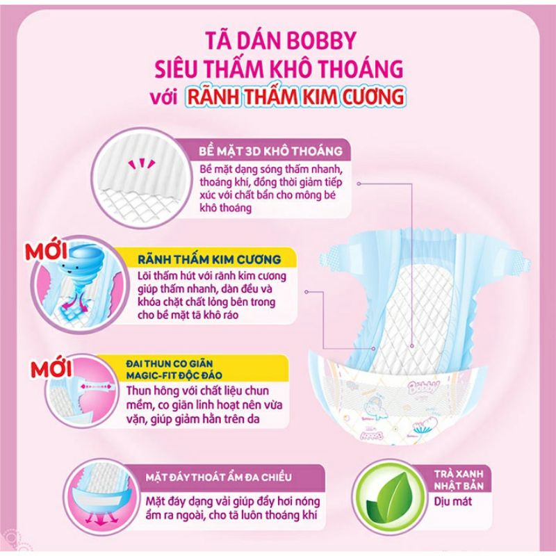 《HCM》Tã / bỉm dán sơ sinh dành cho bé dưới 5kg 👉Bobby XS70 + 6  💥 Huggies NB70 + 6