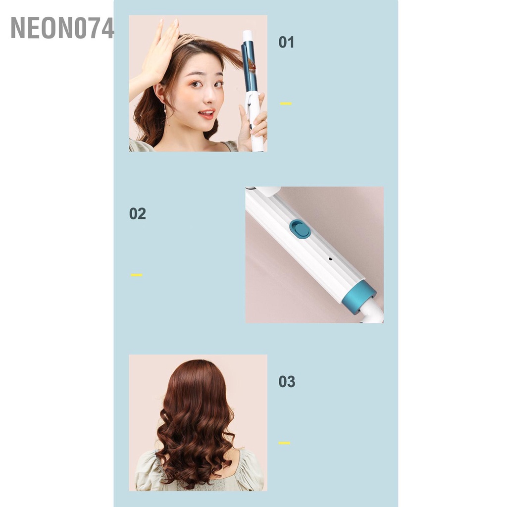 Neon074 Bàn là uốn một nút Nhiệt độ không đổi Nguồn điện thông minh Tắt Công cụ tóc cầm tay bằng nhựa cho du lịch