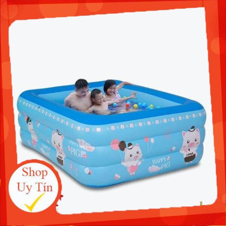 Bể phao bơi dài 1m3 cao 3 tầng cao cấp cho bé có đáy chống trượtAA