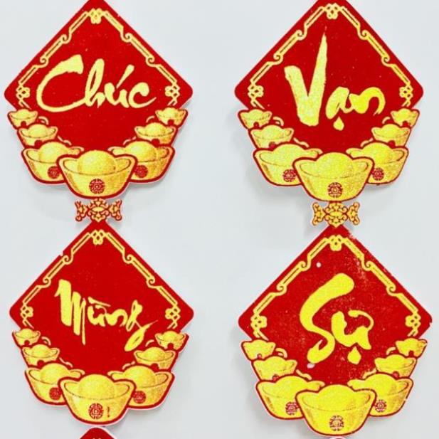 Chữ dán CHÚC MỪNG NĂM MỚI bằng mouse dẻo dài 105cm trang trí tết Dài 110cm