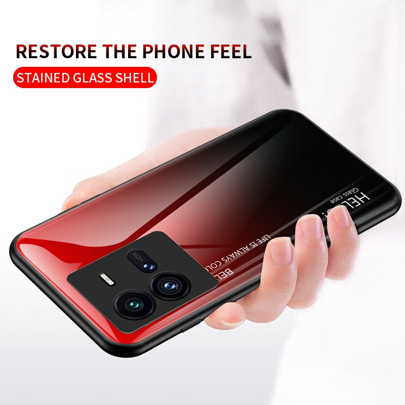 Ốp Điện Thoại Kính Cường Lực Cứng Chống Sốc Chống Rơi Màu Gradient Cho Vivo V25 V25E Pro V25Pro
