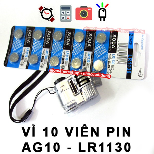 Vỉ 10 viên pin cúc áo LR1130 AG10