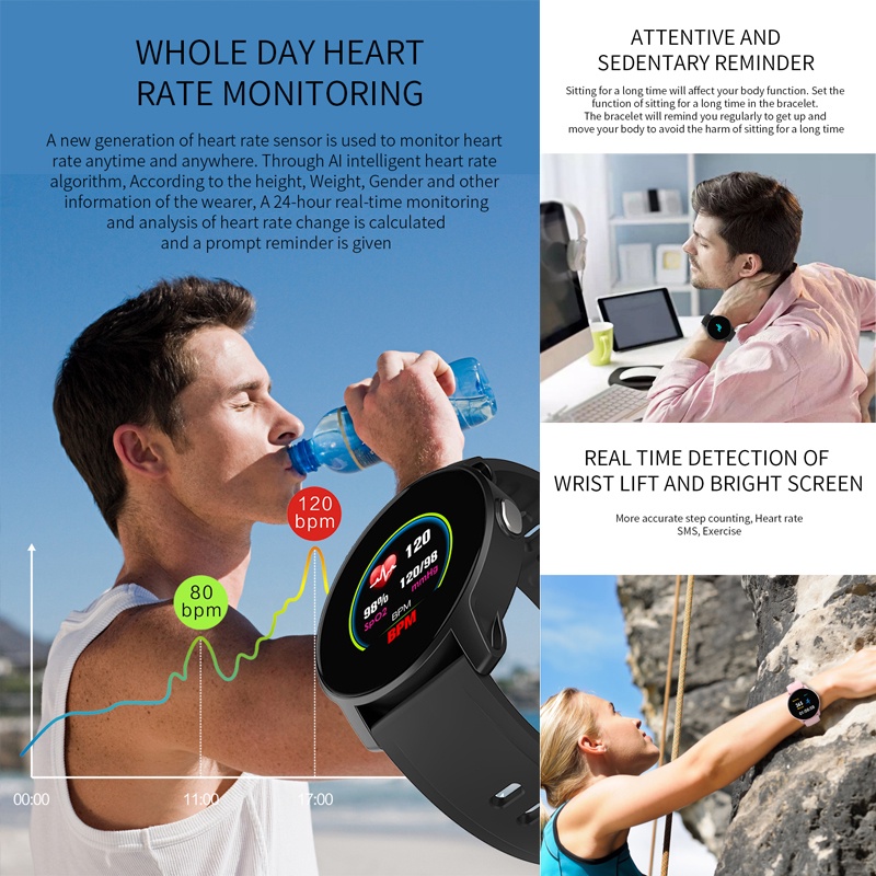 Đồng Hồ Thông Minh W9 Chống Nước Kết Nối Bluetooth Hỗ Trợ Nghe Nhạc MP3 Cho Điện Thoại Android Apple
