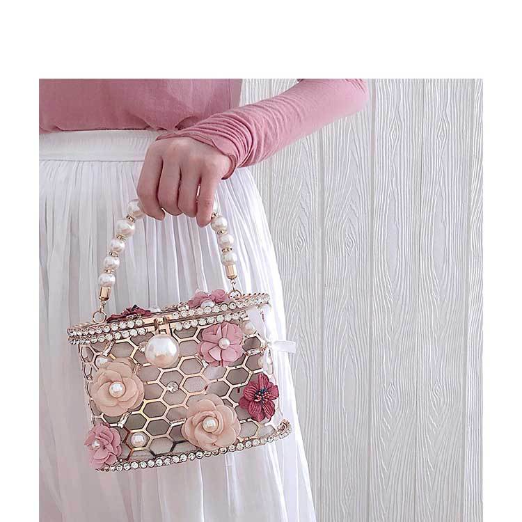 Túi xách đính ngọc trai kim loại thời trang cho nữ