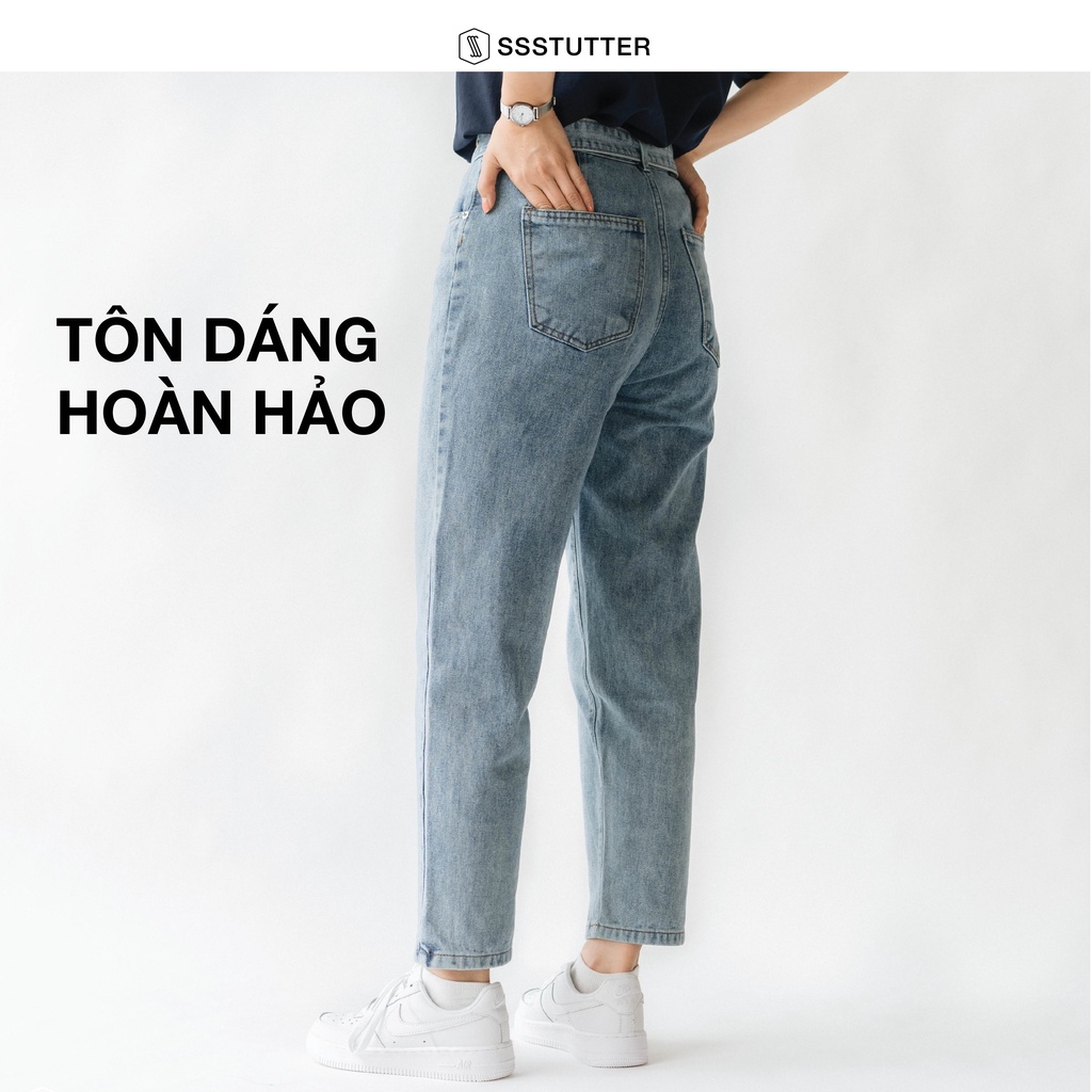 Quần jeans nữ SSSTUTTER ống ôm có đai Belt Jeans