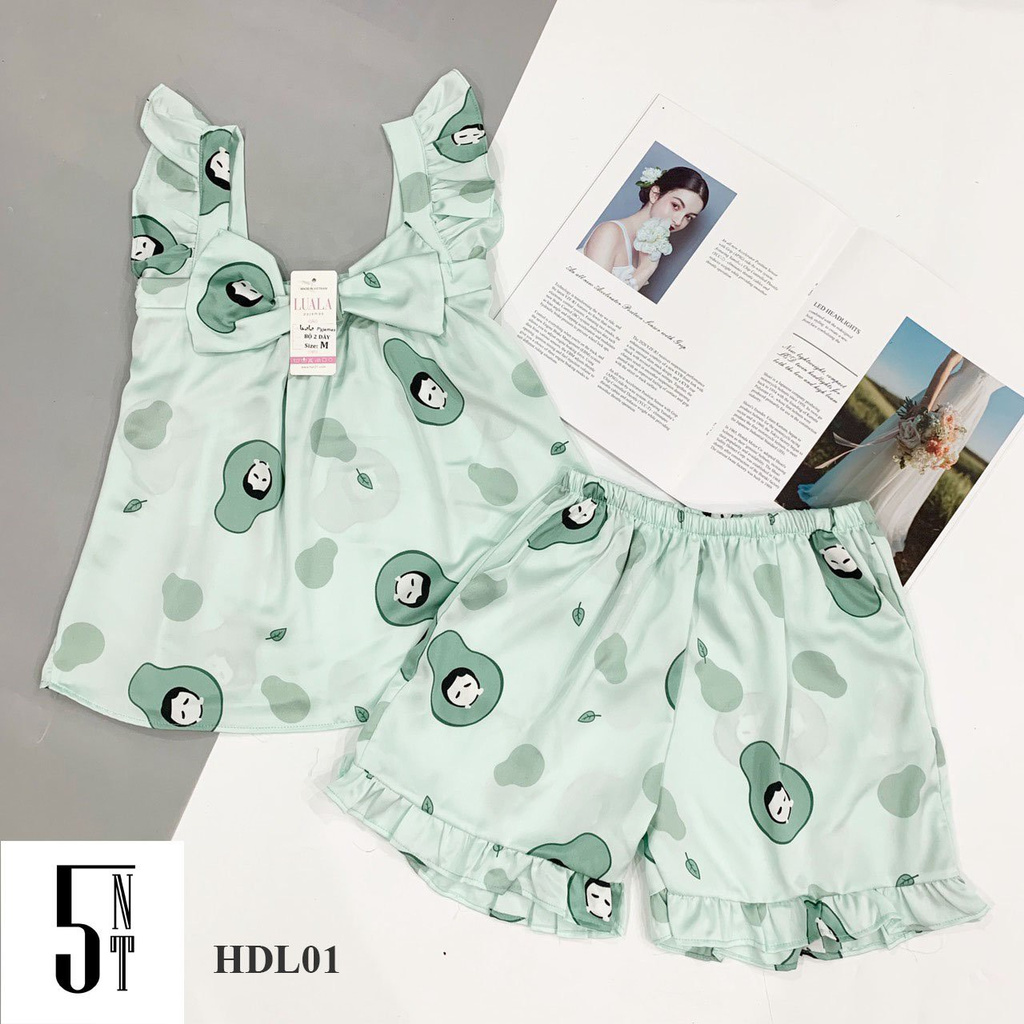 Bộ pizama mùa hè cho nữ, mẫu bộ pijama mặc nhà lụa cao cấp không nhăn, thoáng mát thích hợp thời tiết nắng nóng