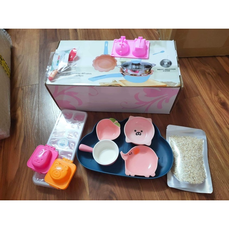 TEAM HỒNG💕 Bát / Chén Sứ Ăn Dặm Màu Hồng Cho Bé