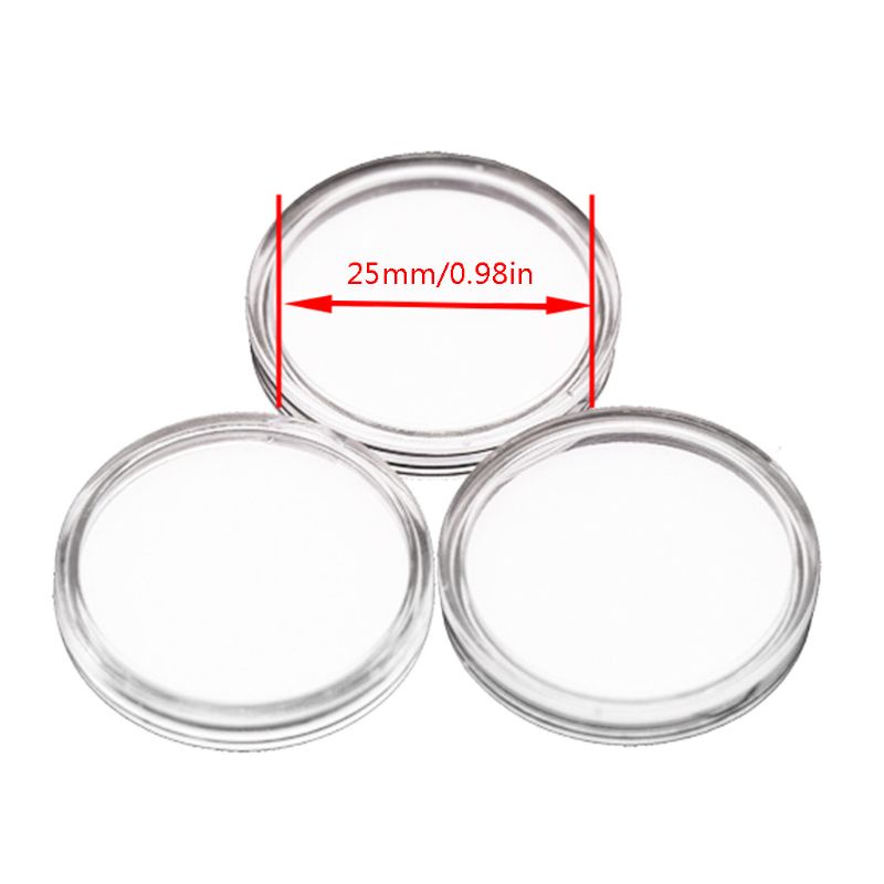 Set 10 Hộp Nhựa Tròn 1 Inch Đựng Thẻ NFC Tiện Dụng