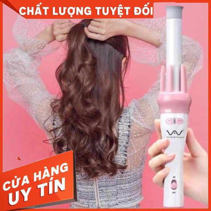 máy uốn tóc tự động ,máy làm tóc xoăn xoay tự động 360 VIVID & VOGUE máy uốn tóc mini BH 12 tháng