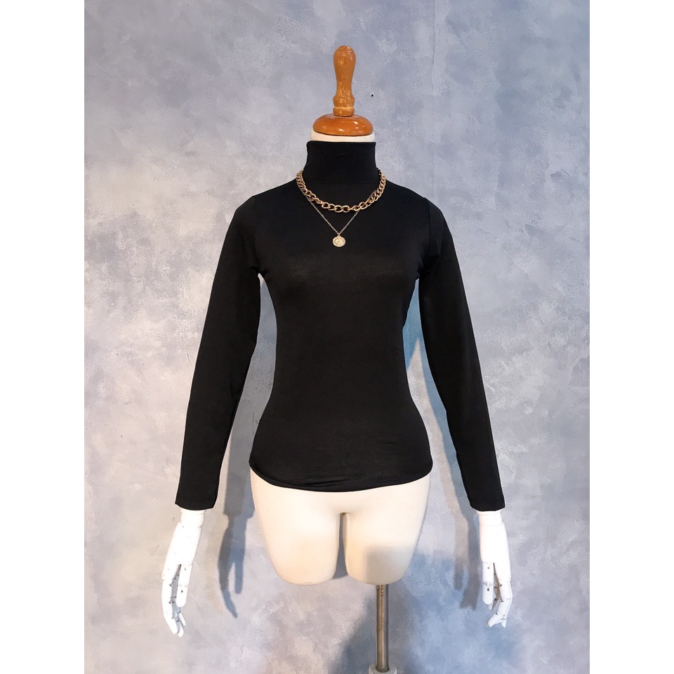 Áo Cổ Lọ Bigsize Nữ Tay Dài Dưới 80Kg Chất Thun Cotton Co Giãn 4 Chiều Thoáng Mát Thấm Hút Mồ Hôi "CL"