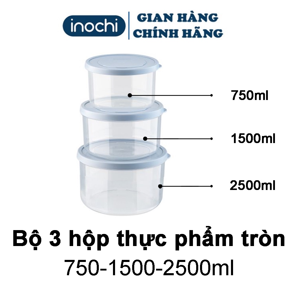 Hộp Thực Phẩm Tròn Hộp Đựng Thức Ăn Hokkaido Tròn Nhựa Cao Cấp Trong Suốt 750-1500-2500ml BOTPTL