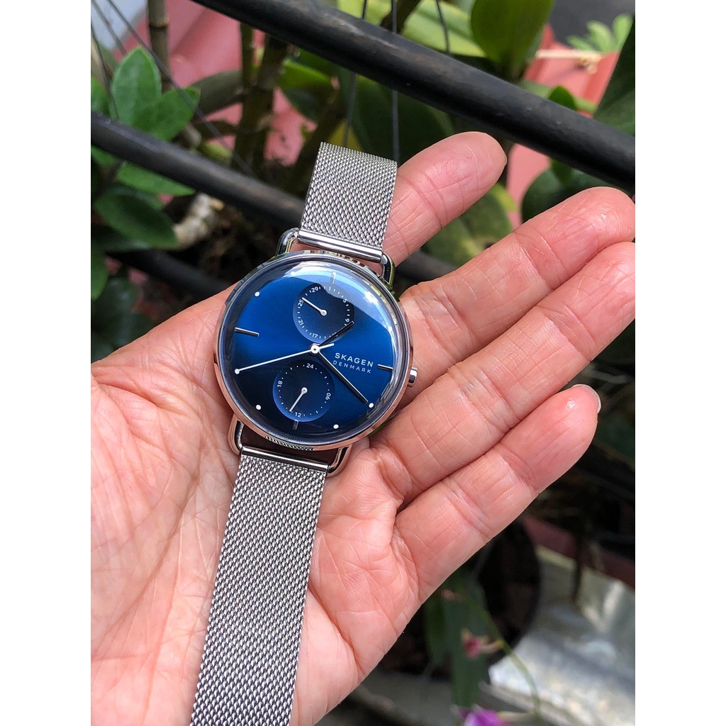 Đồng hồ nam hiệu Skagen chính hãng, dây thép không gỉ, full hộp