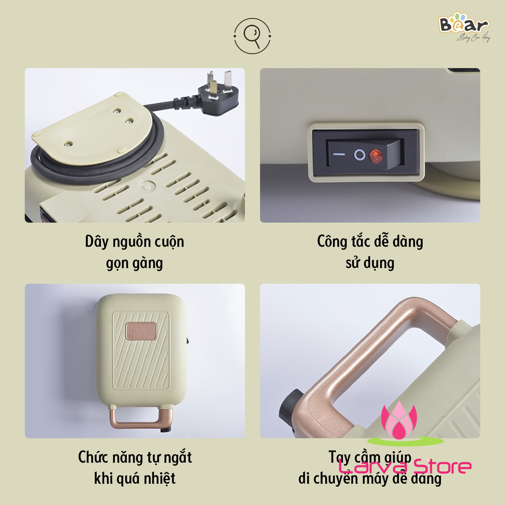 Máy Nướng Bánh Mì Kẹp Bear C06M1 Làm nhiều kiểu sandwich &amp; waffle nhanh và ngon