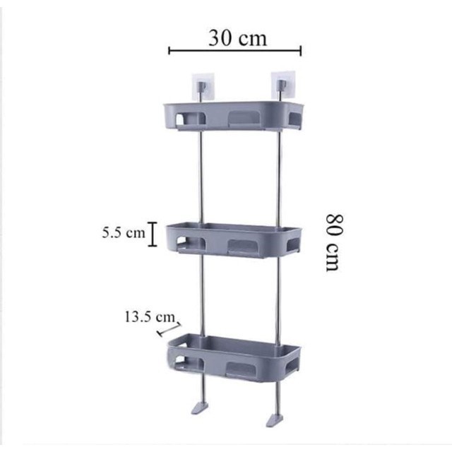 Kệ để đồ nhà tắm, kệ gác bồn cầu toilet 3 tầng gắn tường