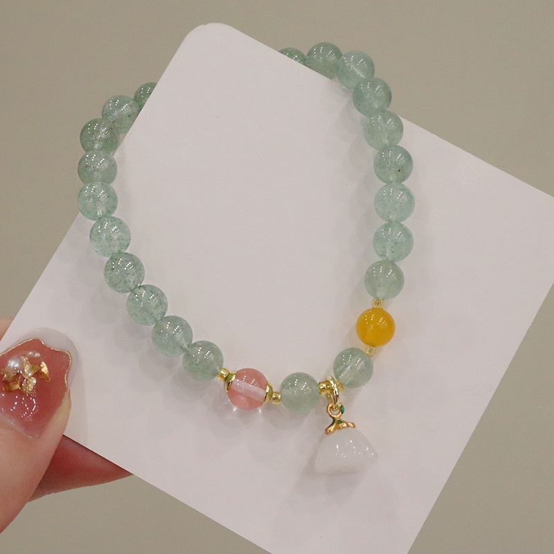 [Hàng Mới] Vòng Tay Co Dãn Đính Hạt Pha Lê Xanh Lá