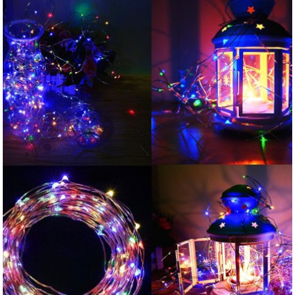 Đèn led đom đóm mix màu Fairy Lights 20 bóng ~ 2m kèm pin