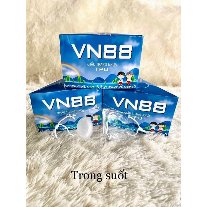 Khẩu trang nhựa TPU trong suốt VN88 - Chống giọt bắn, tái sử dụng nhiều lần