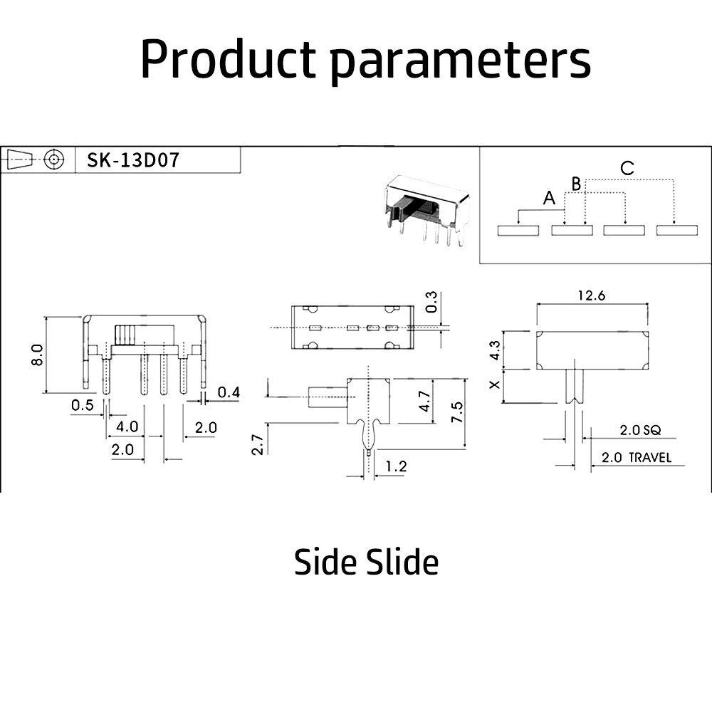 ESPO Công Tắc Trượt Chuyên Nghiệp 1P3T SS-13D07