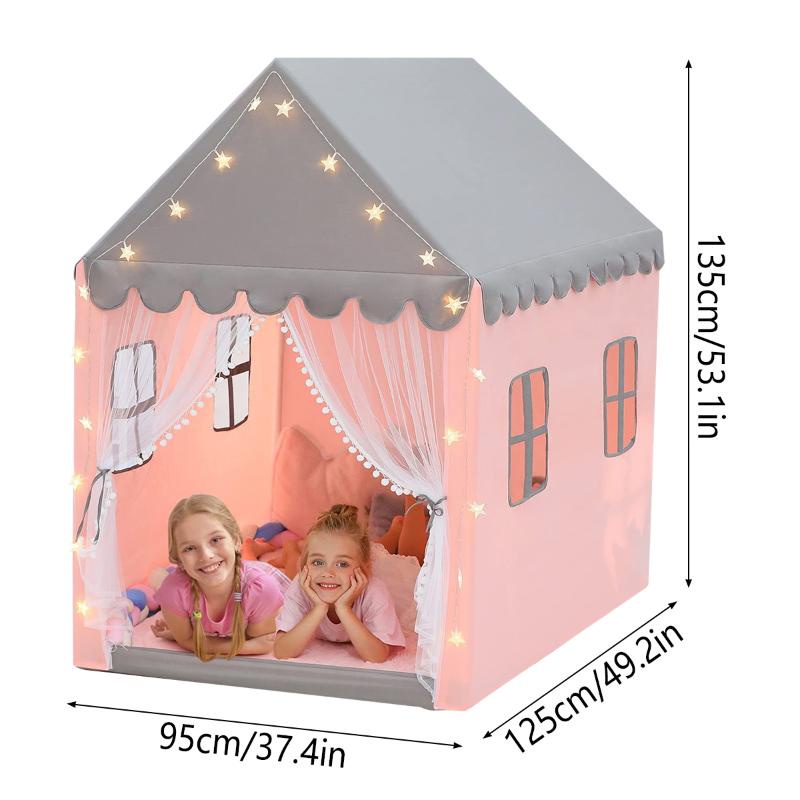 Lều Công Chúa Tích Hợp 2 Dây Đèn Và 2 Tấm Lưới Lấp Lánh Cho Bé Chơi