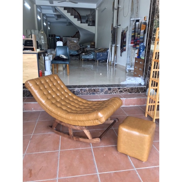 Ghế bập bênh thu gian boc nỉ- da