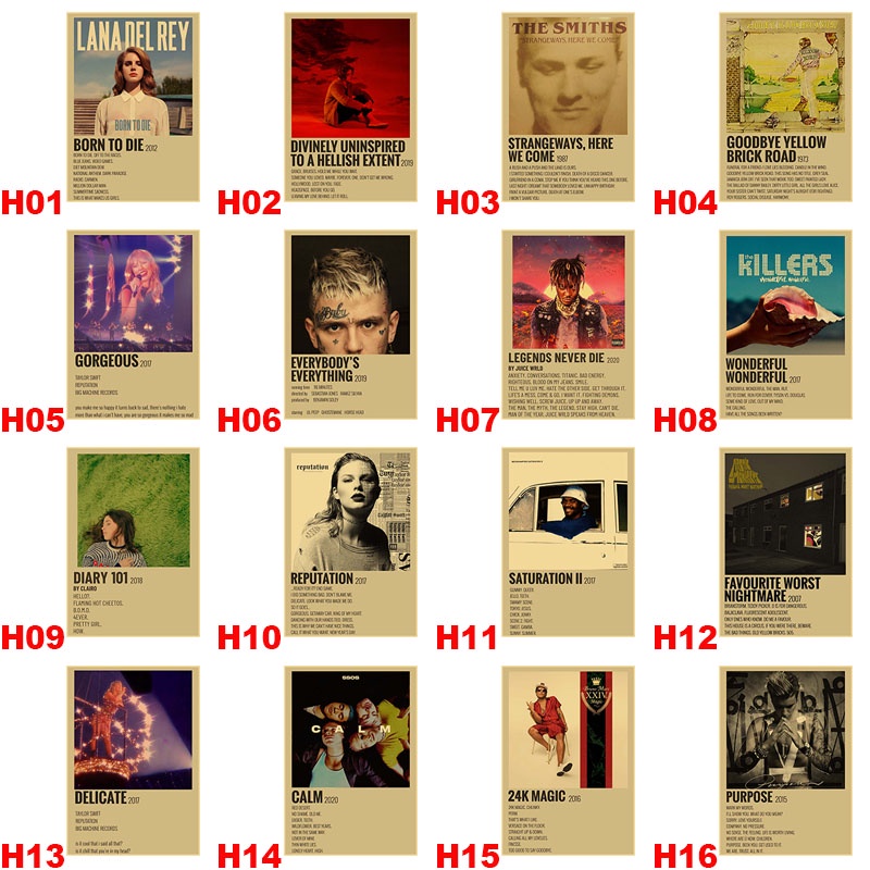 Tranh Giấy Kraft Treo Tường Trang Trí Hình Ca Sĩ Lana Del Ray