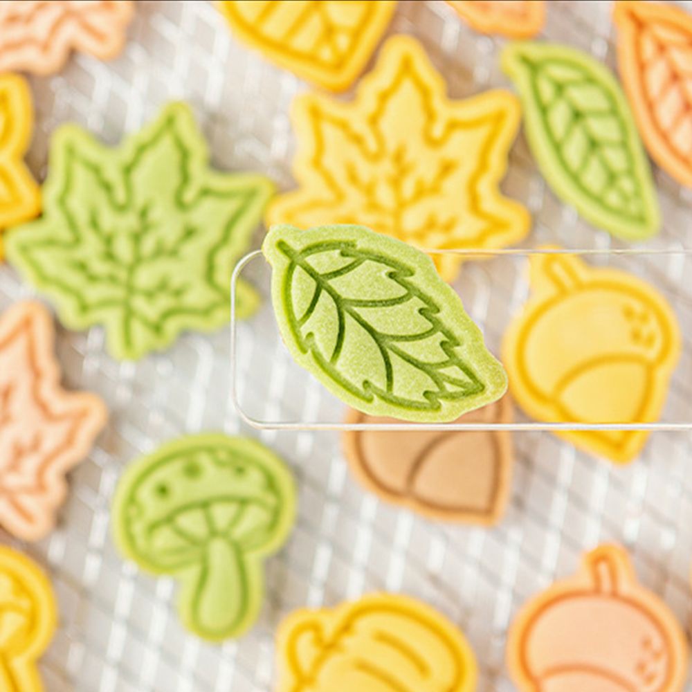 CONOPERY Khuôn dập nổi họa tiết lá cây/bí ngô/bí ngô/bí ngô/bí ngô/bánh quy mới