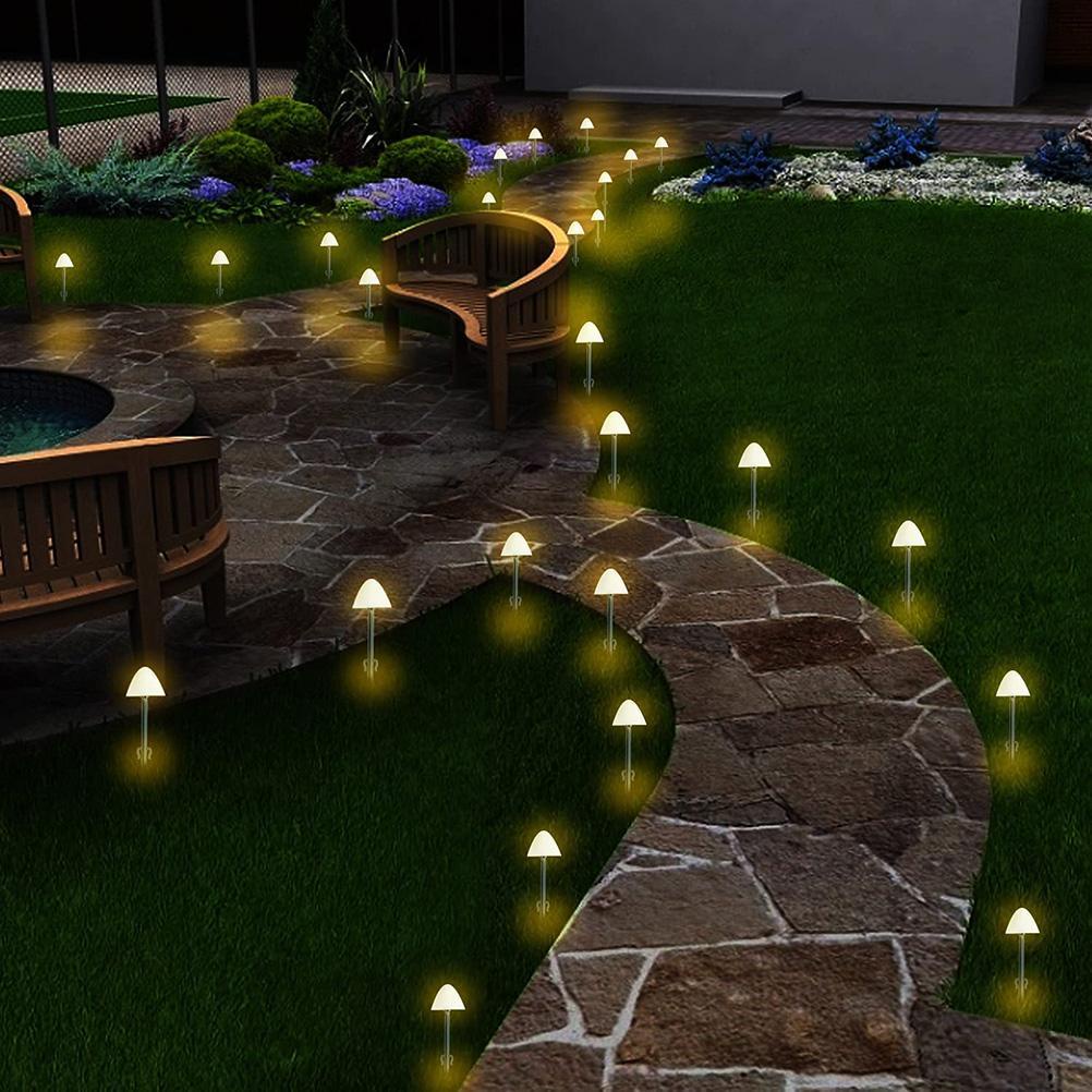 [huite]Solar Fairy Lights Outdoor LED Solar Light Mushroom String Light Waterproof Outdoor Garden Lawn Stakes Lamps for