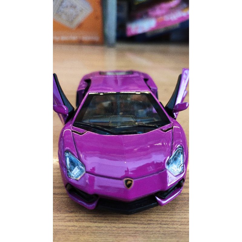 Mô hình siêu xe Lamborghini màu tím thủy chung ; đồ chơi mô hình xe Lamborghini giá rẻ.