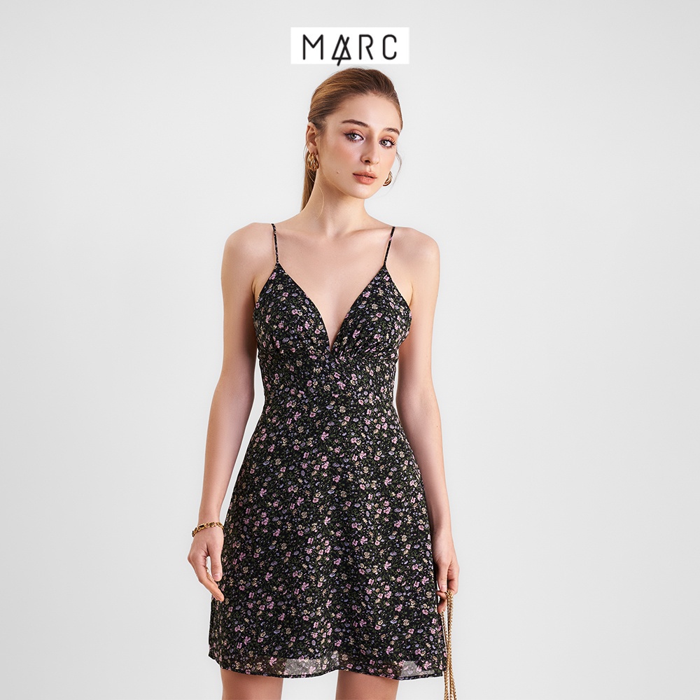 Đầm 2 dây nữ MARC FASHION mini họa tiết hoa cổ V FAVH0320 | BigBuy360 - bigbuy360.vn