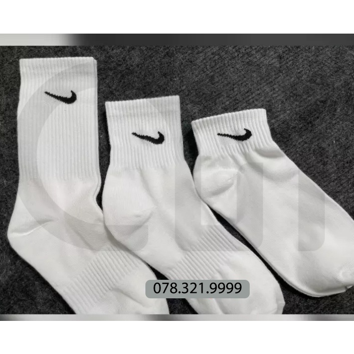 Tất Vớ Nike Ngắn Nam Nữ Trắng Đen Thời Trang Vải Dệt Kim
