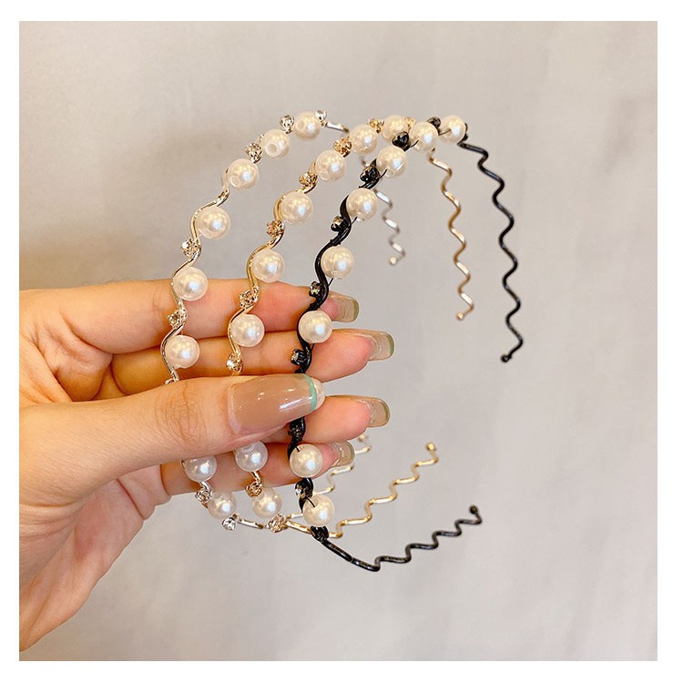 Băng đô thời trang khảm ngọc trai đơn giản phong cách Pháp thanh lịch dành cho nữ