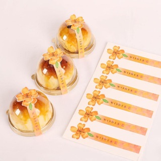 (Set 10) Tem dán hộp bánh Hoa Mai Vàng