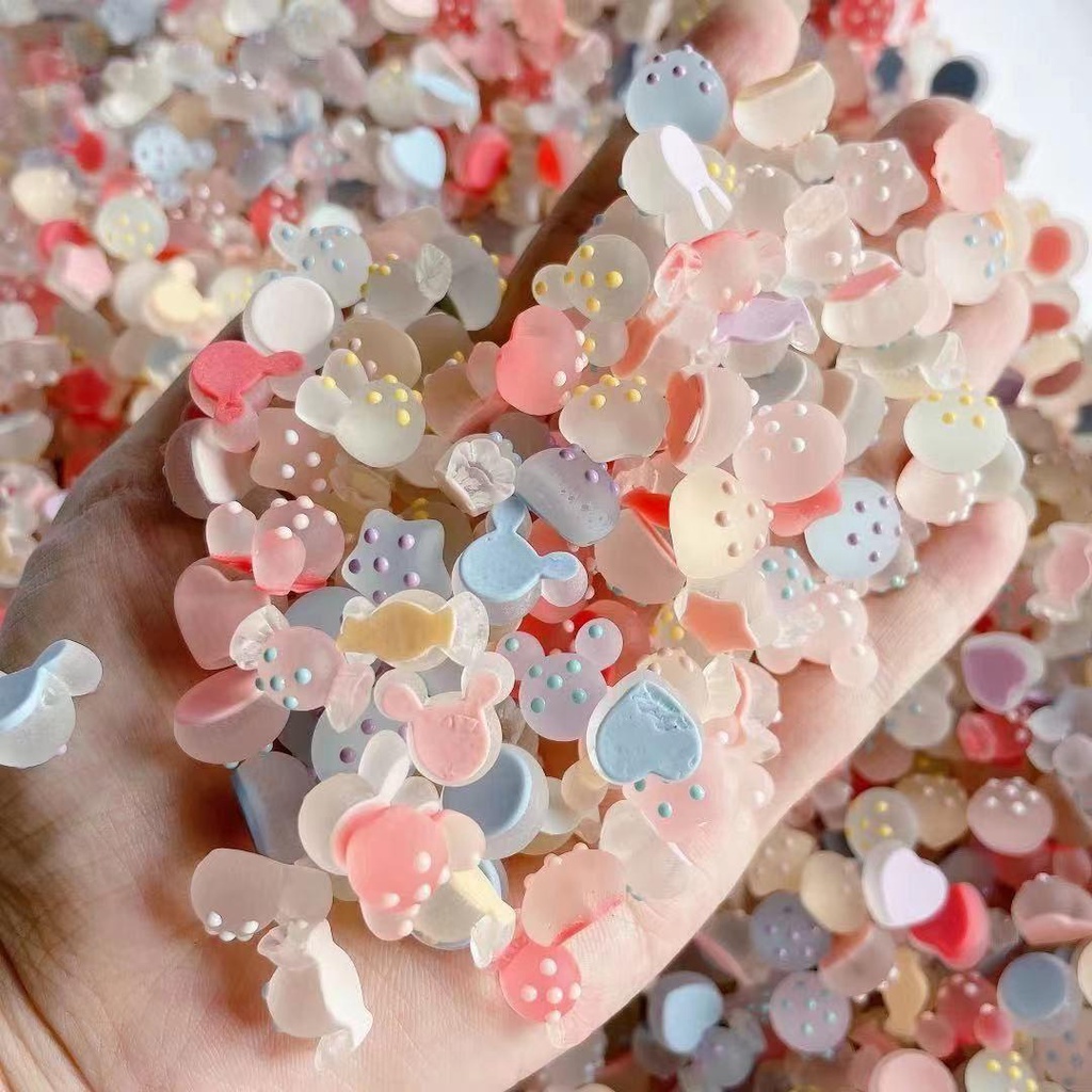 OCEANMAP Set 100 Phụ Kiện Trang Trí Móng Tay Hình Chuột Mickey Thời Trang