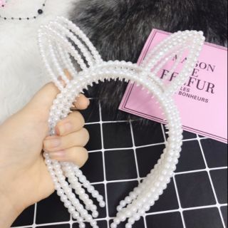 Bờm ngọc hình nơ hình tai thỏ dễ thương