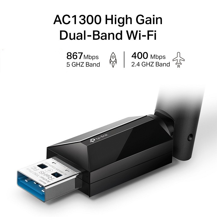 [Hỏa Tốc - CHÍNH HÃNG] USB WiFi TP LINK 1300Mbps tốc độ cao - Adapter Wifi giúp thu sóng WiFi 5Ghz cho Laptop PC máy bàn