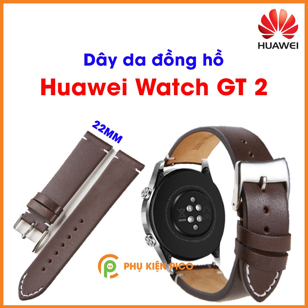 Dây da đồng hồ Huawei Watch GT 2 bản 22mm vân trơn